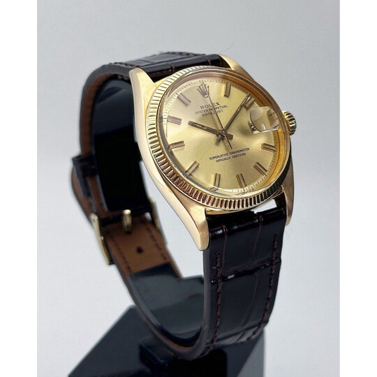 36mm • 1958 Rolex DateJust Solid 18K Gold “Wide Boy” Sigma Pie Pan